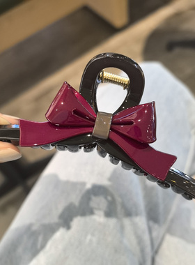 韩国进口GRAIN de BEAUTE/AZNAVOUR/AZ蝴蝶结大号13cm鲨鱼夹发抓