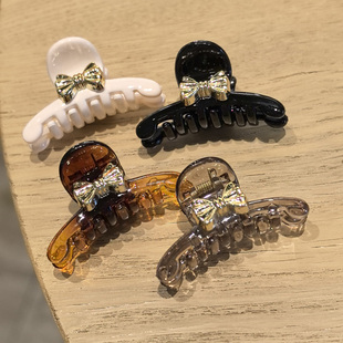 LERYAE韩国进口发饰4cm金属蝴蝶结基础款 刘海碎发抓夹发抓