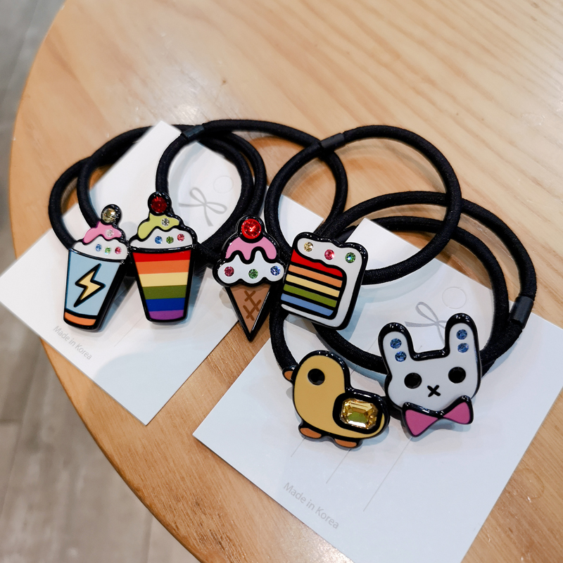 韩国进口小鸡冰激凌蛋糕皮筋发圈