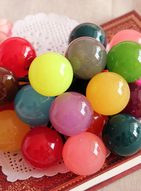 韩国进口 AZNAVOUR AZ 发饰糖果果冻色直径3cm圆球皮筋发绳发圈