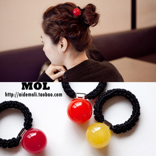 发饰糖果色直径3cm圆球粗皮筋发绳发圈 韩国进口 AZNAVOUR