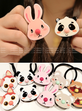 韩国进口 AZNAVOUR AZ 小兔熊猫发圈发夹鸭嘴夹皮筋发夹