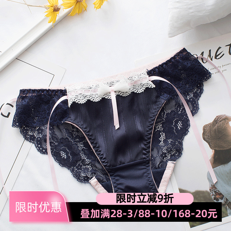 日系丝带蝴蝶结少女甜美少女内裤
