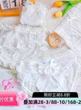 蕾丝内裤女士2025新款甜美日系蝴蝶结纯欲风性感中腰少女三角裤夏
