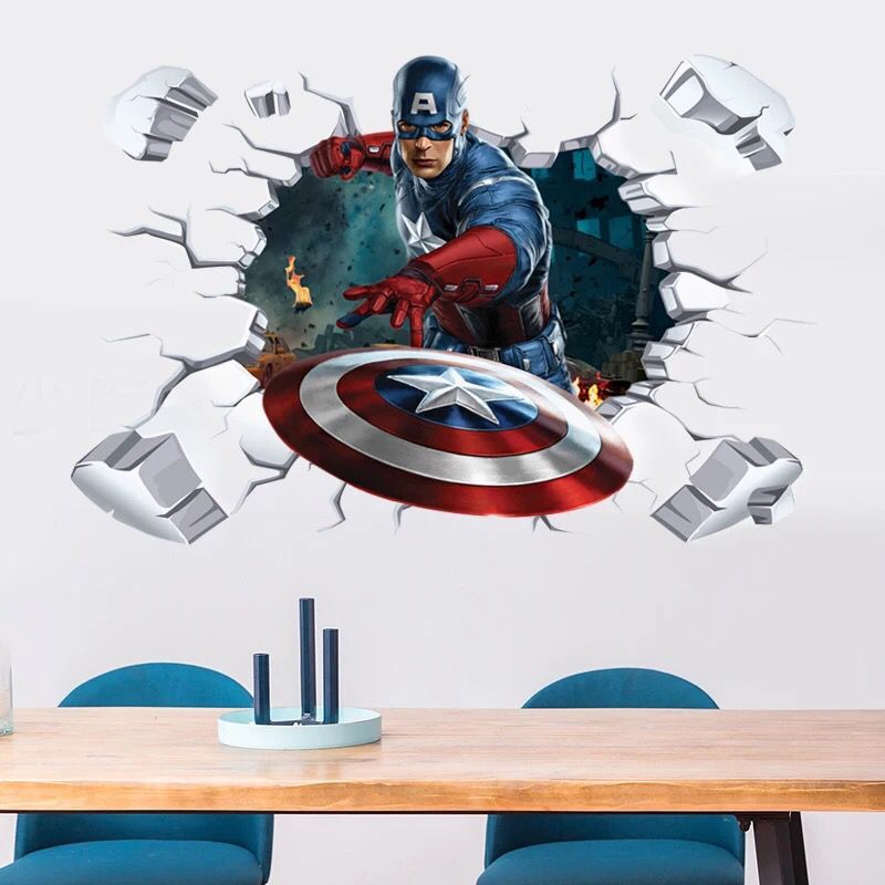 宿舍美国队长pvc自粘墙贴纸