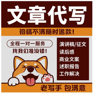 代写文章撰写服务撰写述职报告工作总结征文文案演讲稿写作代笔