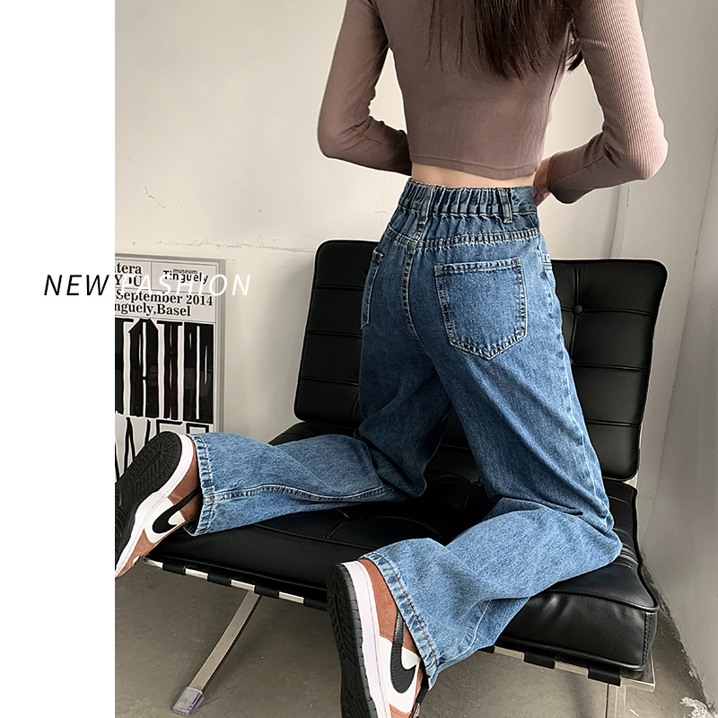 阔腿牛仔裤女春秋2025年新款半松