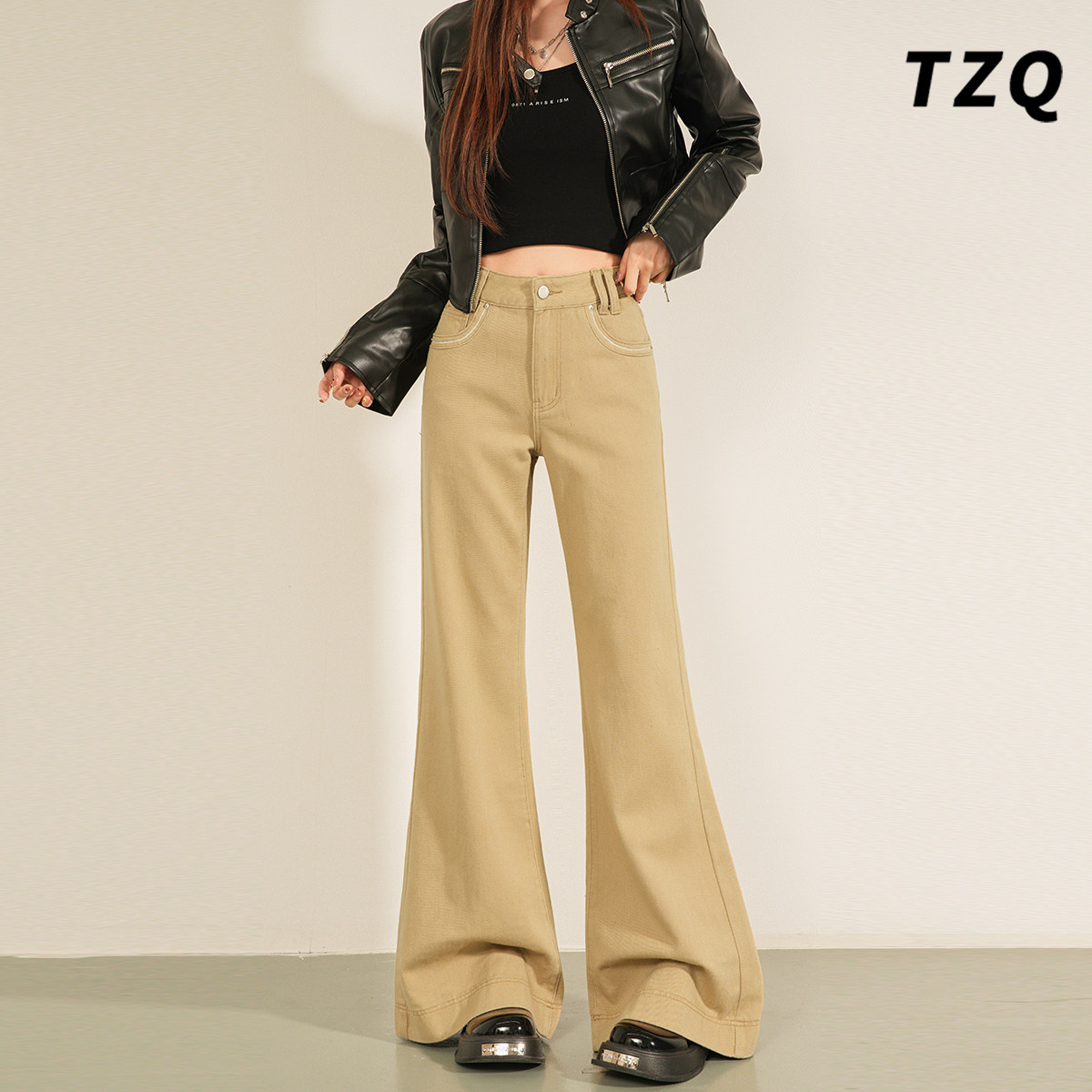 美式辣妹阔腿微喇牛仔裤女2025新款秋冬季高腰显瘦不贴腿喇叭裤子,女装/女士精品,牛仔裤,淘宝优惠券,粉丝福利购,淘宝优惠卷