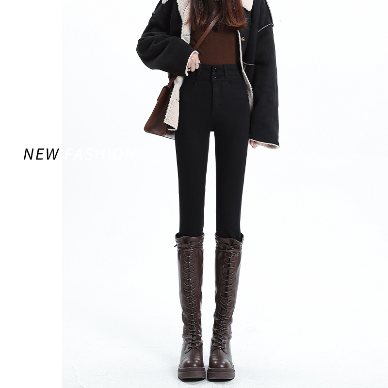 小个子铅笔裤高腰显瘦弹力小脚裤