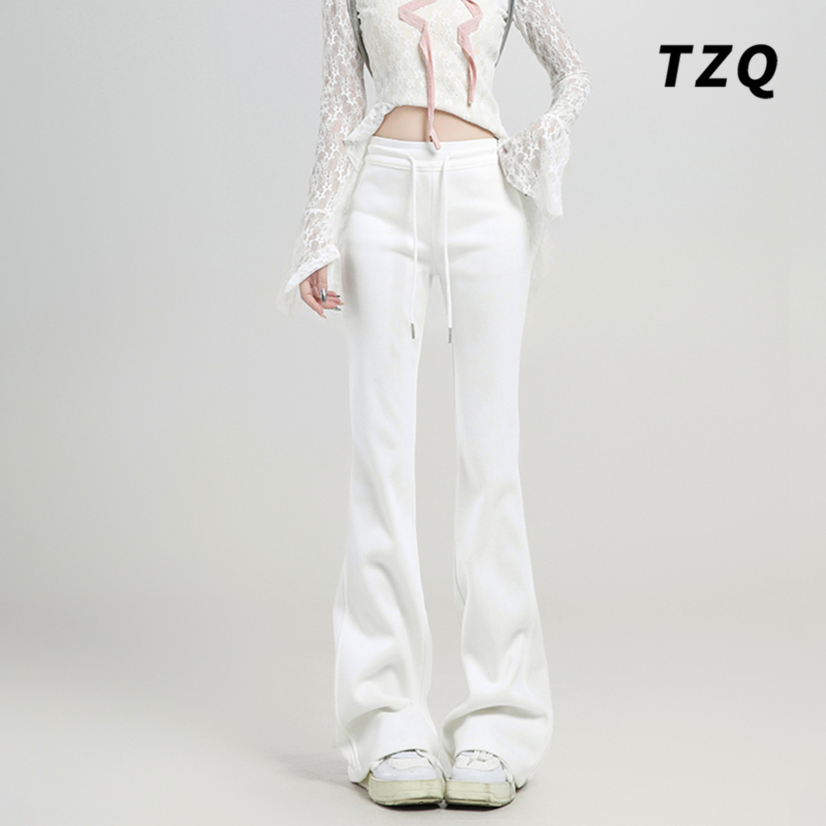 新款加绒百搭显瘦垂感遛弯休闲裤