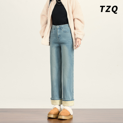 高腰显瘦垂感小个子九分直筒裤子