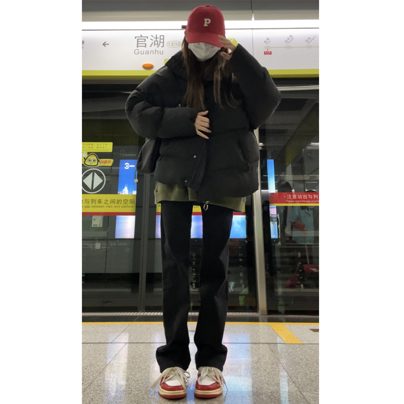 黑色窄版阔腿牛仔裤女2025秋冬季