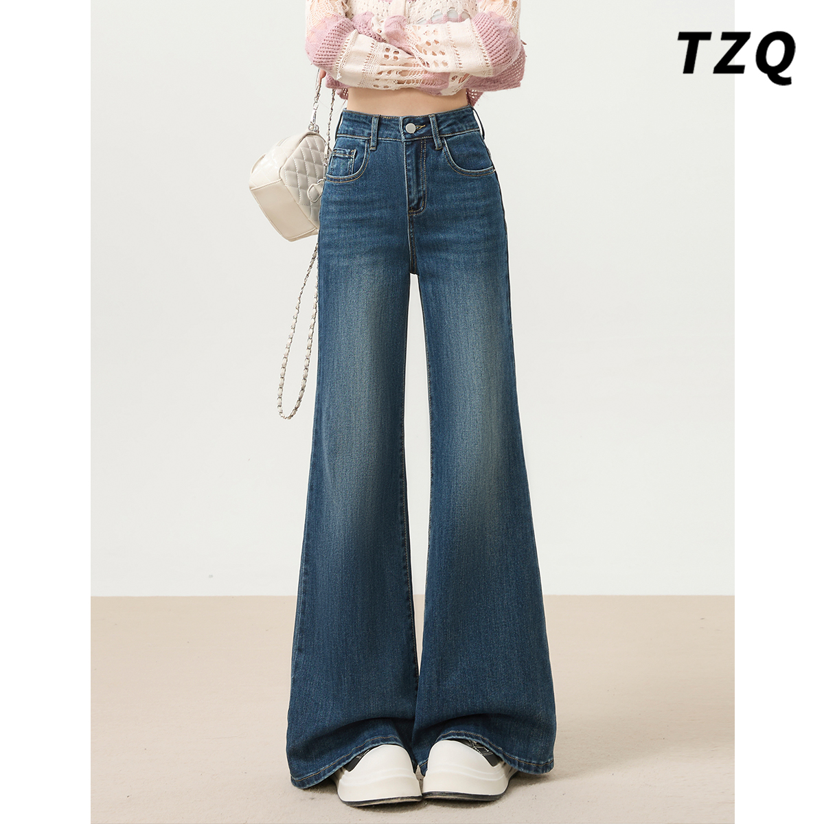 2025新款宽松修身显瘦马蹄喇叭裤