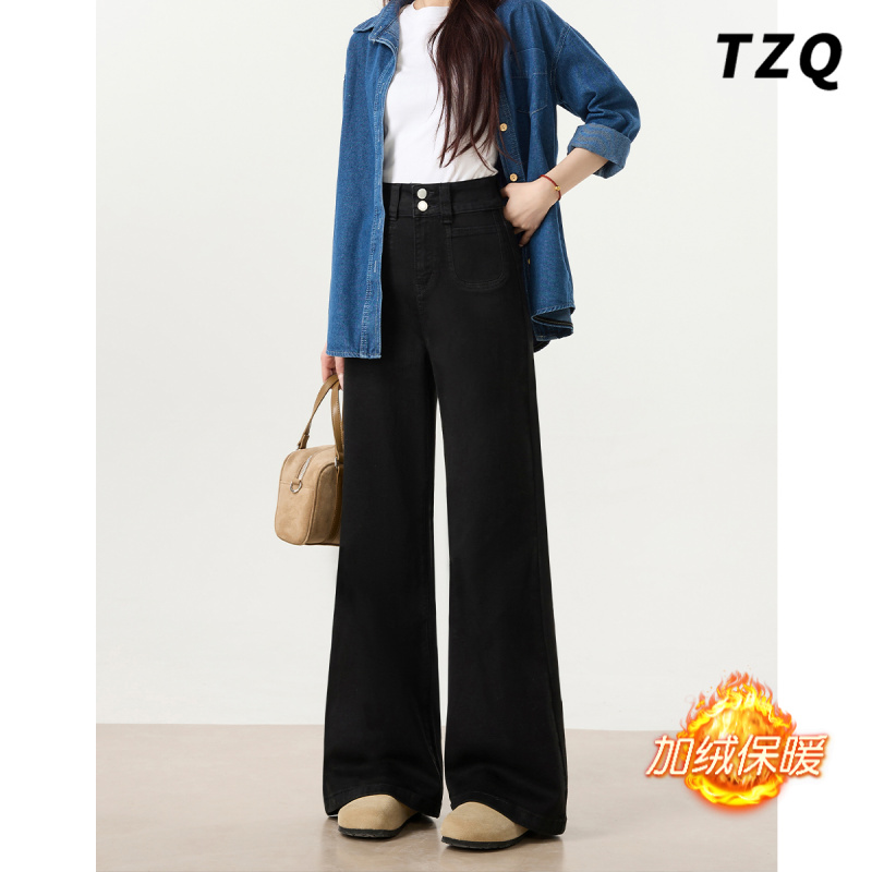 爆款加绒宽松梨型身材喇叭裤秋季