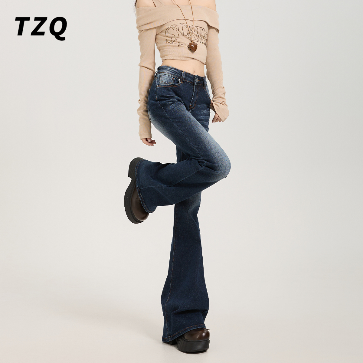 小个子修身显瘦垂感不贴腿喇叭裤