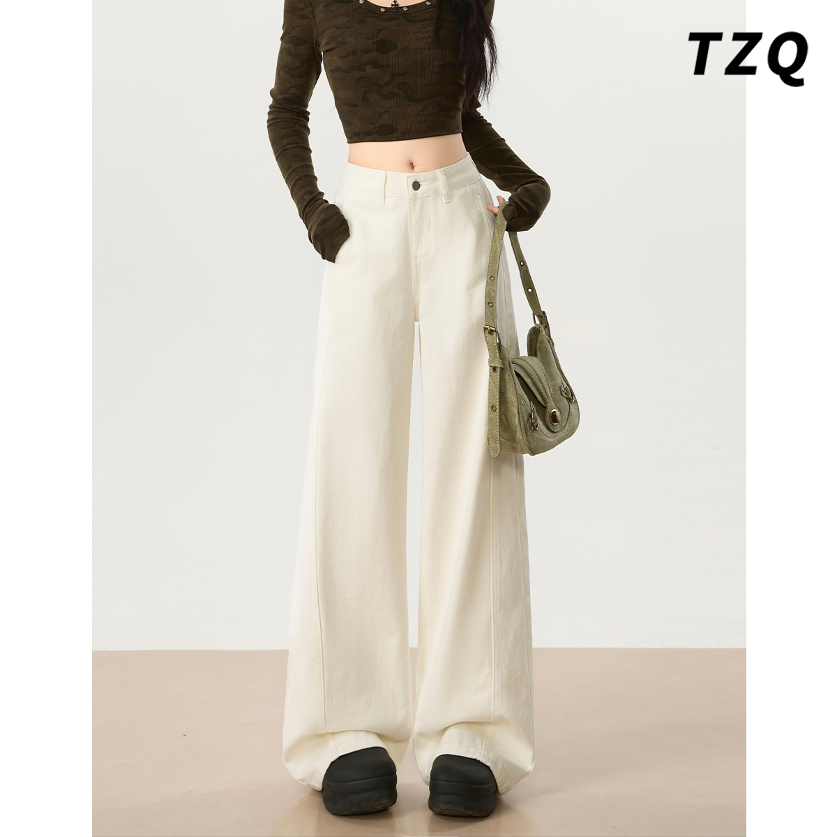 季新款宽松显瘦小个子九分直筒裤