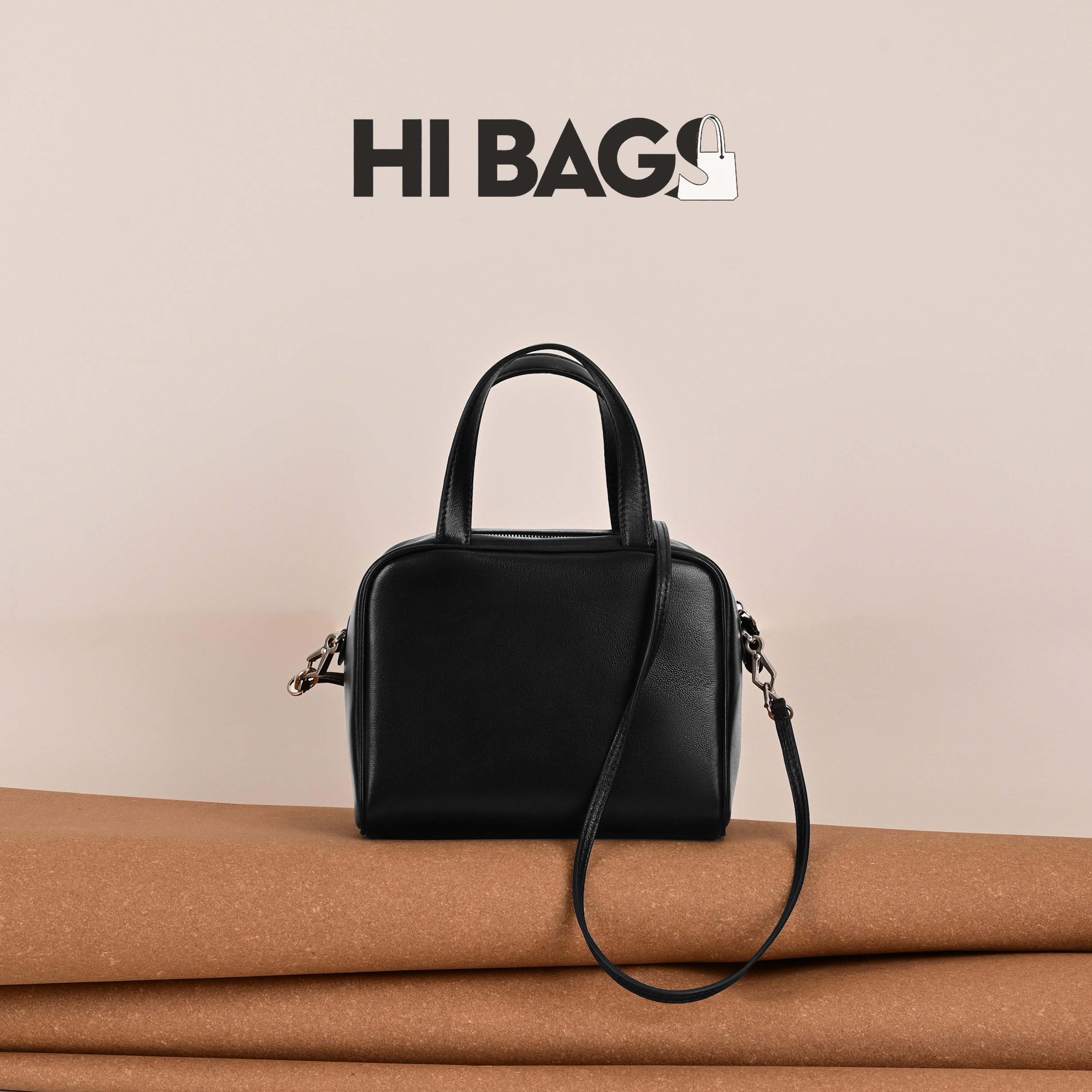 黑色羊皮复古波士顿包经典百搭里外全真皮小方包豆腐包斜跨手提包