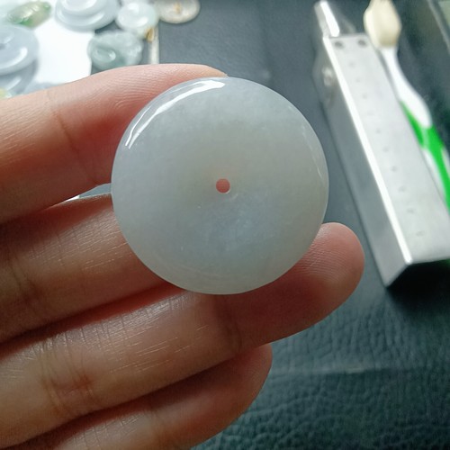 缅甸天然翡翠A货冰种平安扣吊坠