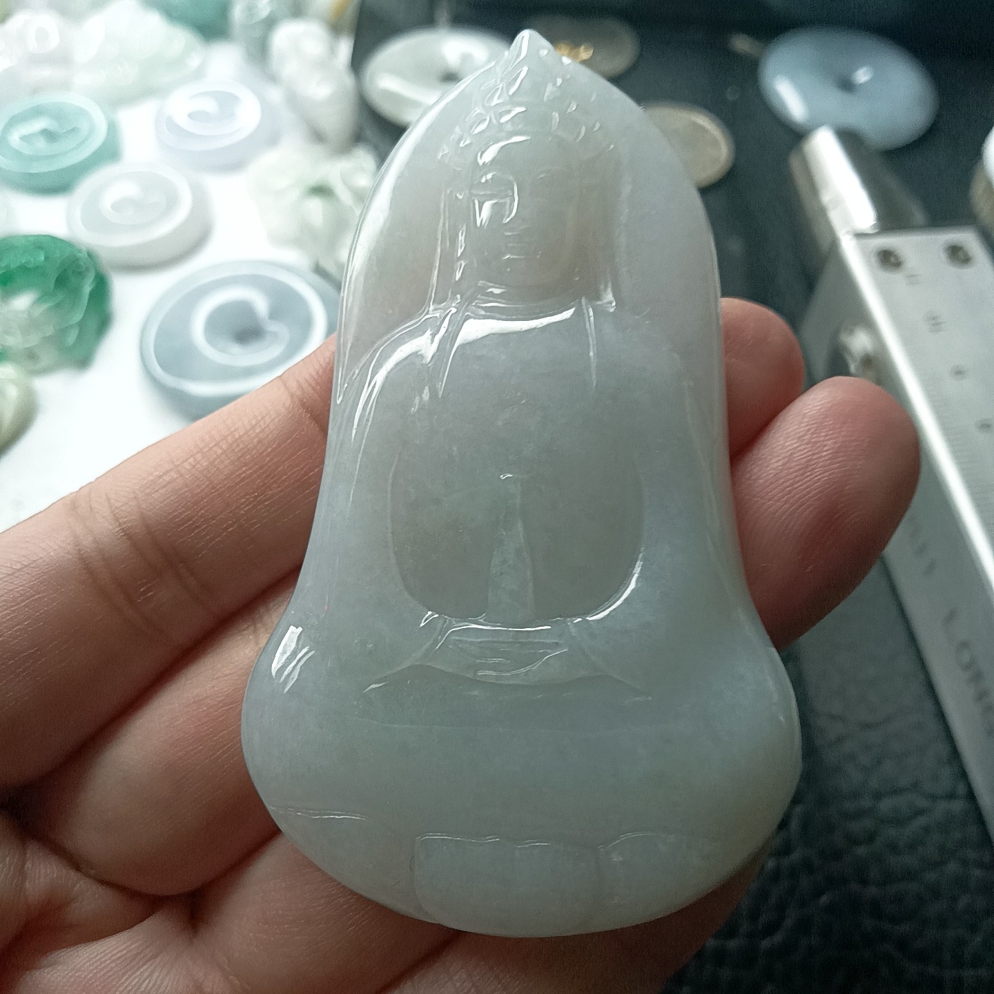 缅甸天然翡翠玉素衣观音