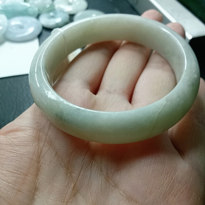 缅甸天然翡翠A货手镯54.1/13.9/7.9mm