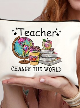 Teacher Cosmetic bag 时尚教师老师收纳包手拿袋化妆包跨境爆款