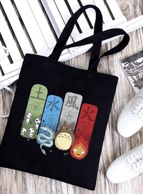 龙猫Totoro Studio Ghibli印花帆布包单肩包全球外贸手提袋购物袋