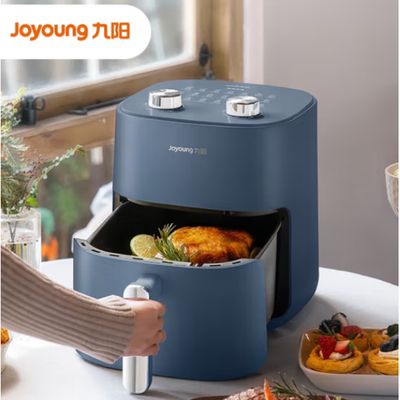 九阳空气炸锅5升大容量 双核热风循环不用翻面 蒸汽嫩烤KL50-V525