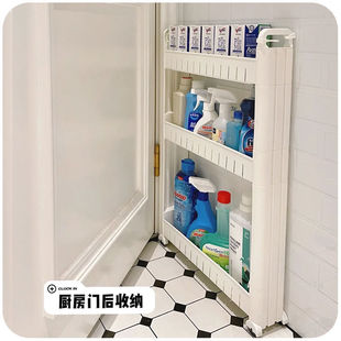 厨房门后边置物架浴室卫生间沐浴洗发水搁置架子卧室夹缝隙储物架