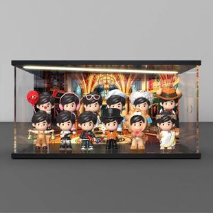 适用周杰伦周同学官方十二星座盲盒手办亚克力防尘罩灯光款收纳盒