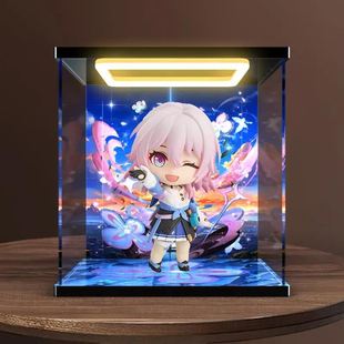 适用良笑社 粘土人 崩坏:星穹铁道 三月七手办回灯款亚克力收纳盒