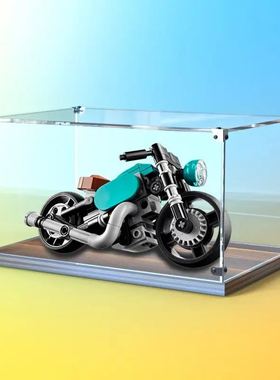 亚克力展示盒适用31135 复古摩托车玩具拼装积木木质防尘罩子
