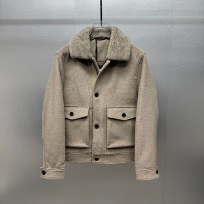 高端翻领羊毛夹克男士休闲外套