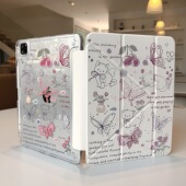 适用ipad保护壳带笔槽第6代9代平板保护套pro11寸M5三折y型a16透明壳苹果air5 4防弯摔mini7硬壳M3可爱m4超薄