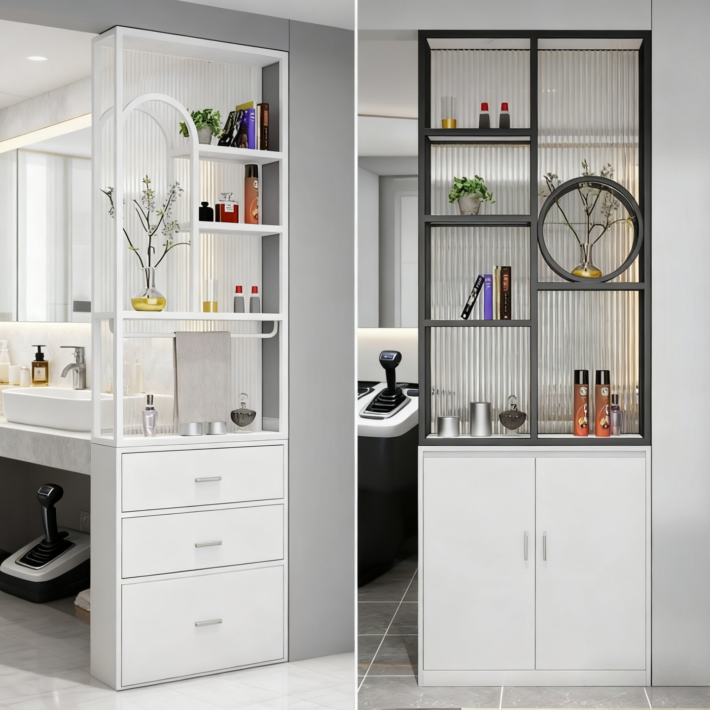 卫生间半墙屏风隔断现代简约