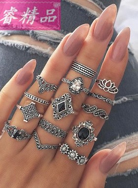 15pcs/set hand ornament trend finger ring female joint rings