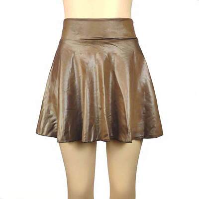 New high waisted faux leather fashionable short skirt women