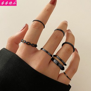 Simple Knuckle sale Ring Black Joint Hot Creative Set Rings