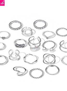 women's alloy pearl elegant student knuckle ring 1/set 戒指