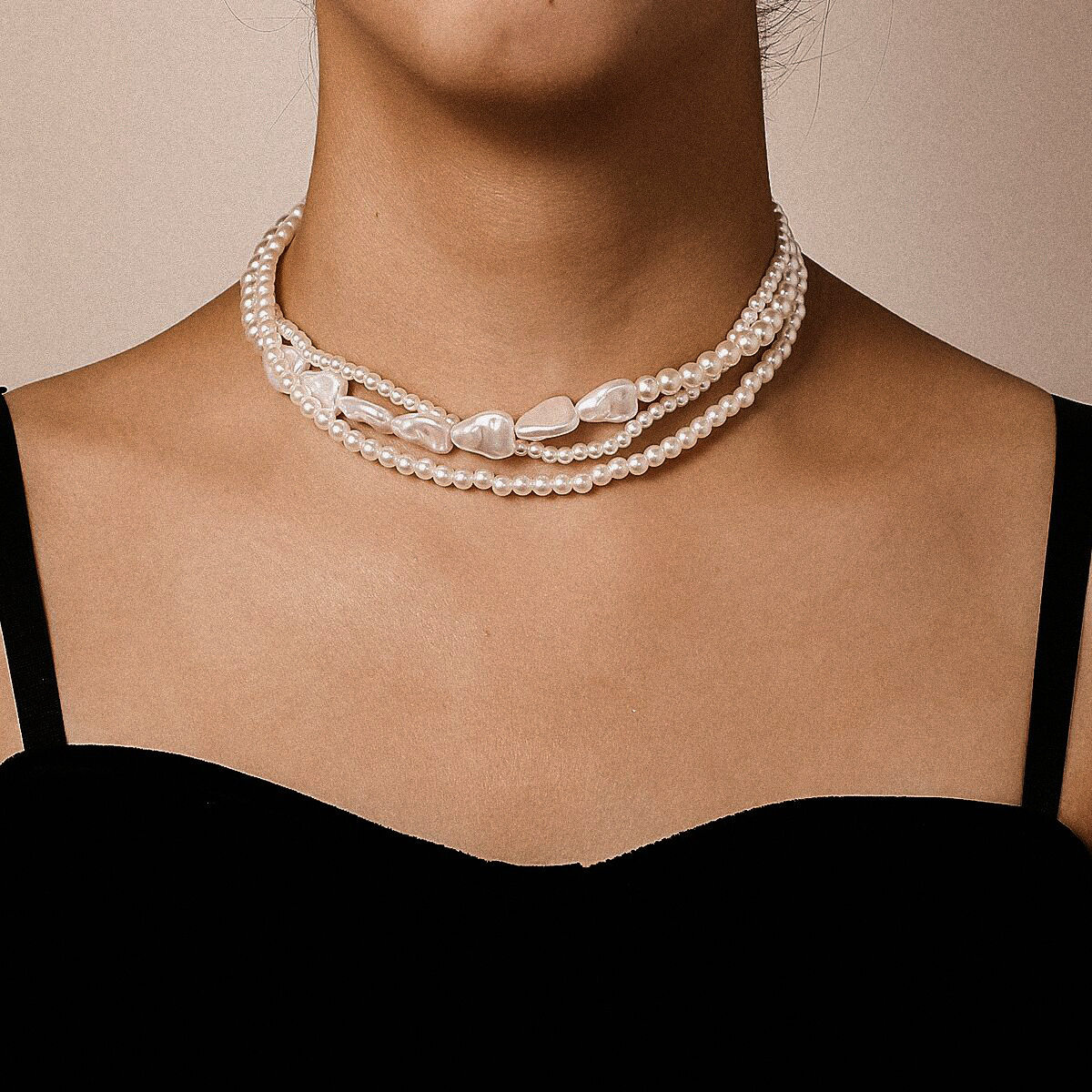 french style vintage pearl necklace temperament choker 项链