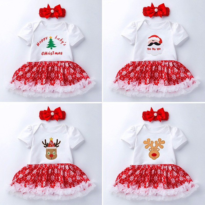 Christmas Baby Clothing Socks Tree Snowflake Princess Dress