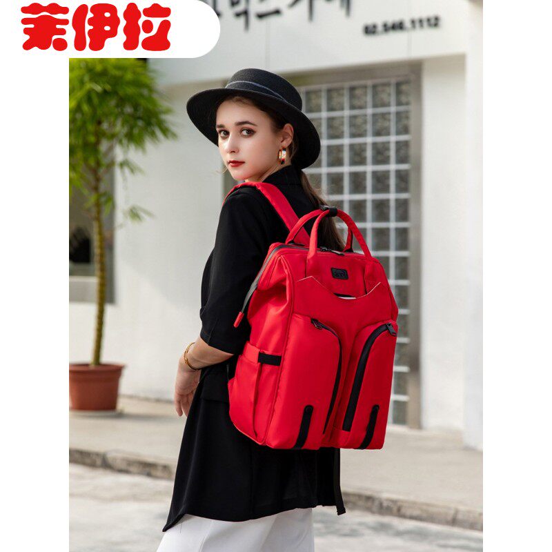 新款多功能妈咪包双肩包便捷式外出妈妈包大容量旅行背包母婴包女