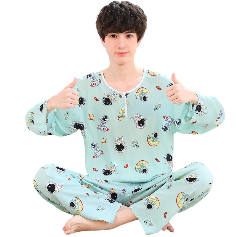 男童绵绸睡衣家居服薄款夏季