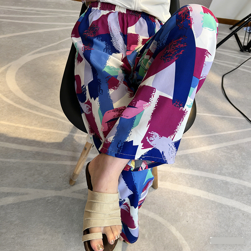 夏季新款儿童睡裤家居服沙滩裤女孩女童休闲裤套装防蚊裤