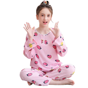 女童棉绸睡衣夏季青少年薄款