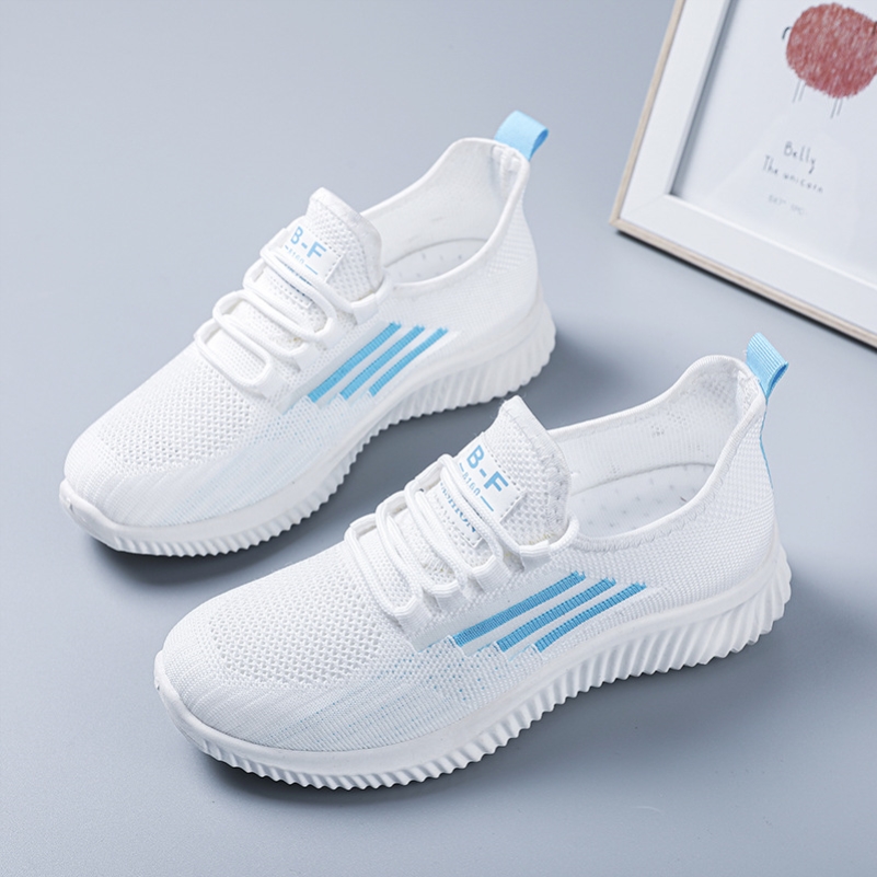 新款飞织女鞋韩版百搭夏网面网红同款软底透气休闲ins小白运动鞋