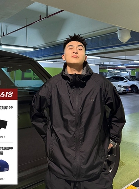 SANBAI 叁佰UPF50+黑色机能防晒衣男夏钓鱼户外速干防紫外线外套