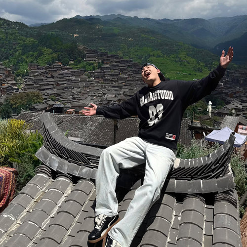 SANBAI叁佰浅蓝色直筒牛仔长裤