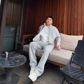 叁佰灰色运动长裤 休闲直筒宽松卫裤 男士 子春季 懒人百搭裤 SANBAI