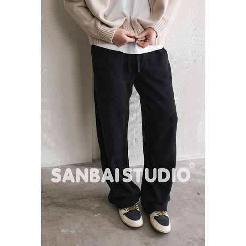 SANBAI叁佰蜂窝肌理卫裤休闲裤