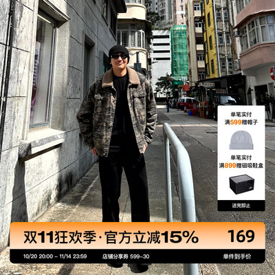 SANBAI水洗黑色伐木牛仔裤